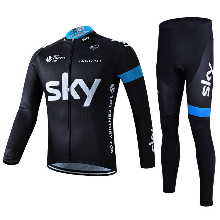 Sky - Langarm-Radsportbekleidung Professionelles Set
